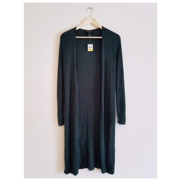 Forest Rib-Knit Open Duster Cardigan INC - Picture 5 of 7